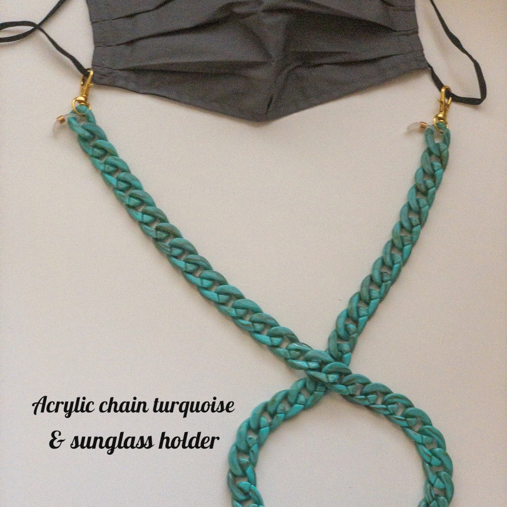 Acrylic face mask chain lanyard & sunglass holder